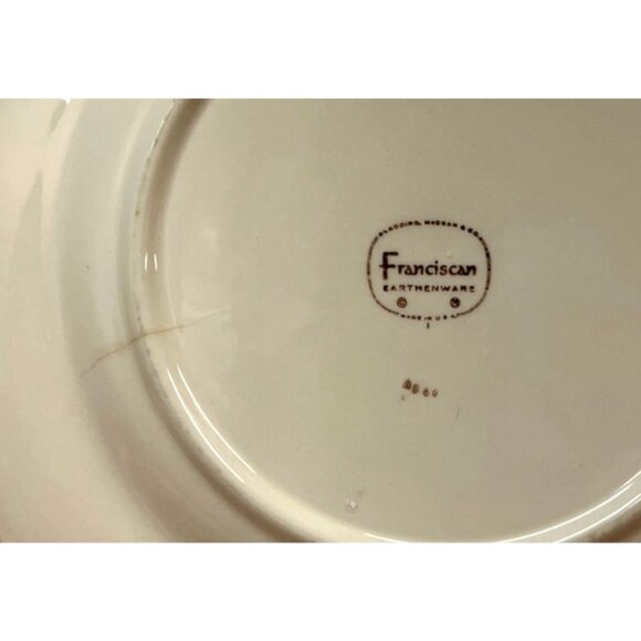 VINTAGE FRANCISCAN APPLE PATTERN PLATE EARTHENWARE CERAMIC HAND PAINTED - Picture 3 of 3